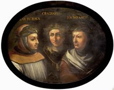 Francesco Petrarca, Claudius Claudian and Giovanni Boccaccio, 16th century