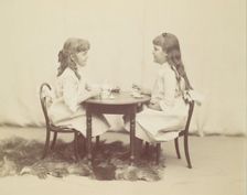 Frances and Ethel de Forest, daughters of Robert de Forest, ca. 1890. Creator: George Collins Cox