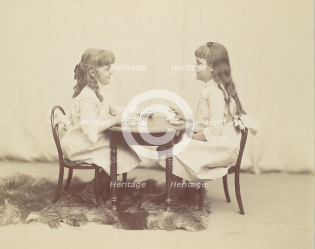 Frances and Ethel de Forest, daughters of Robert de Forest, ca. 1890. Creator: George Collins Cox.