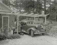 Frances B. Johnston at the Wheel Inn, Morganton, N.C., 1938. Creator: Frances Benjamin Johnston