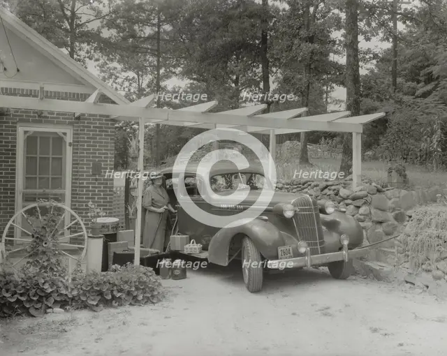 Frances B. Johnston at the Wheel Inn, Morganton, N.C., 1938. Creator: Frances Benjamin Johnston.