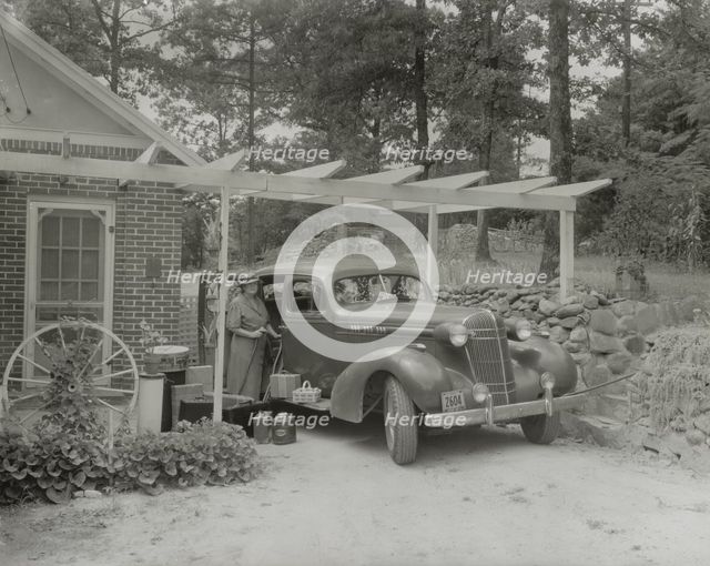 Frances B. Johnston at the Wheel Inn, Morganton, N.C., 1938. Creator: Frances Benjamin Johnston.