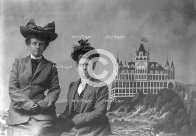 Frances Benjamin Johnston, with Maddie (her mother), 1903. Creator: Unknown.