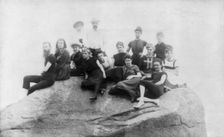 Frances Benjamin Johnston and family in bathing suits, n.d.. Creator: Frances Benjamin Johnston