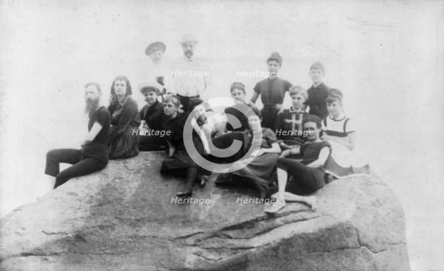 Frances Benjamin Johnston and family in bathing suits, n.d.. Creator: Frances Benjamin Johnston.