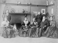 Frances Benjamin Johnston and her family in studio, 1332 V St., N.W., Washington, D.C., 1896. Creator: Frances Benjamin Johnston