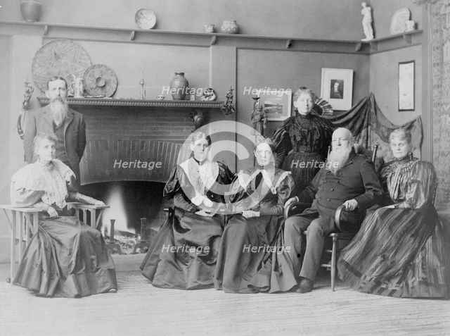 Frances Benjamin Johnston and her family in studio, 1332 V St., N.W., Washington, D.C., 1896. Creator: Frances Benjamin Johnston.
