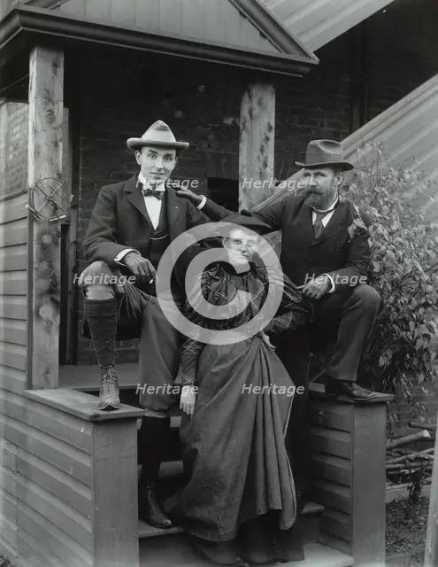 Frances Benjamin Johnston (front), with Mills Thompson (left) and Frank Phister...c1885 - 1900. Creator: Frances Benjamin Johnston.
