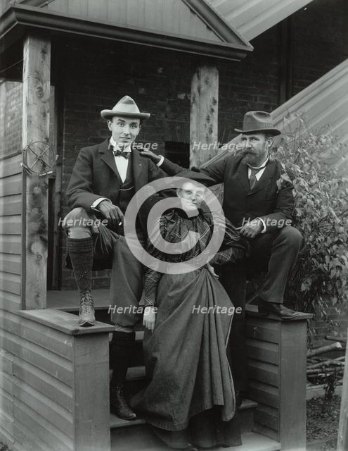 Frances Benjamin Johnston (front), with Mills Thompson (left) and Frank Phister...c1885 - 1900. Creator: Frances Benjamin Johnston.