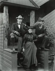 Frances Benjamin Johnston (front), with Mills Thompson (left) and Frank Phister...c1885 - 1900. Creator: Frances Benjamin Johnston