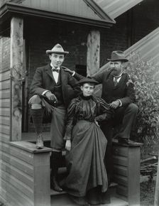 Frances Benjamin Johnston (front), with Mills Thompson (left) and Frank Phister...c1885 - 1900. Creator: Frances Benjamin Johnston