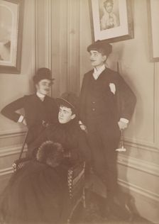 Frances Benjamin Johnston, full lgth., standing, in costume, wearing mustache..., c1890 - 1900. Creator: Frances Benjamin Johnston