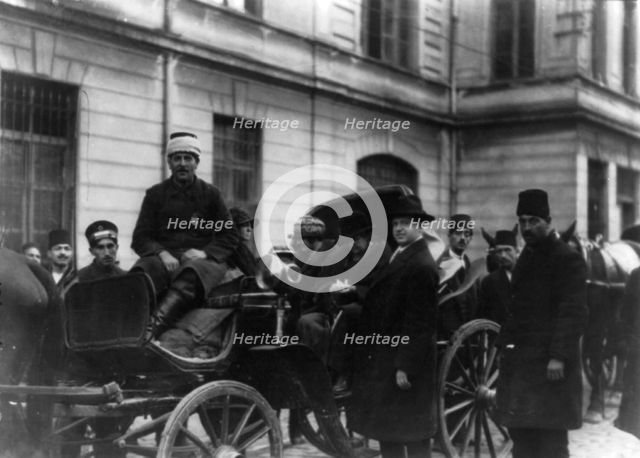Frances Benjamin Johnston in carriage, in Constantinople, n.d.. Creator: Unknown.