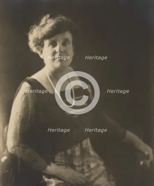 Frances Benjamin Johnston, photographer, posed wearing a pearl necklace..., Palme acade´mique, c1930 Creator: Anthony Bacon.