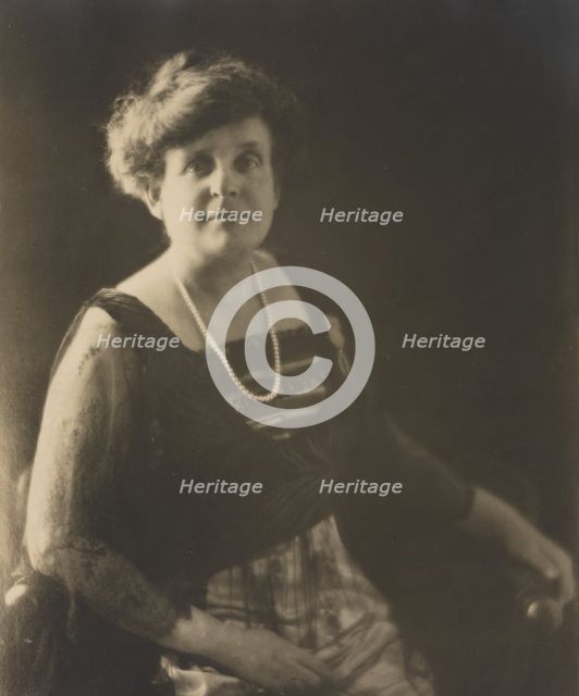 Frances Benjamin Johnston, photographer, posed wearing a pearl necklace..., Palme acade´mique, c1930 Creator: Anthony Bacon.