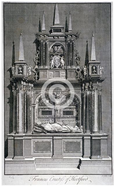 Frances, Countess of Hertford's tomb, Westminster Abbey, London, c1750. Artist: James Cole