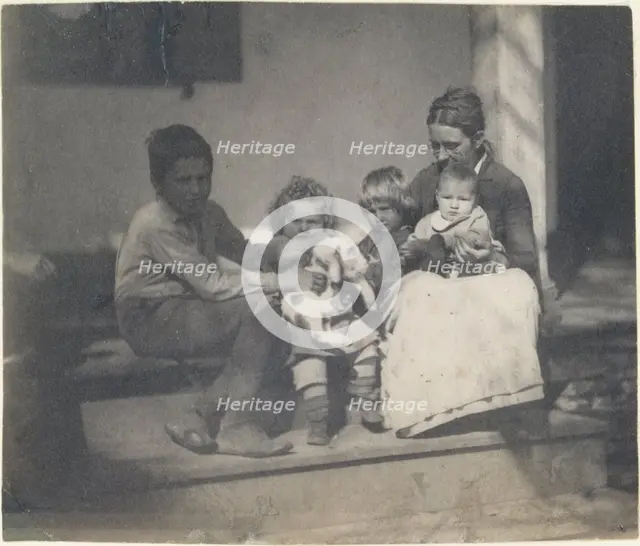 [Frances Crowell with Unidentified Boy, Katie, James, and Frances Crowell], 1890., 1890. Creator: Thomas Eakins.