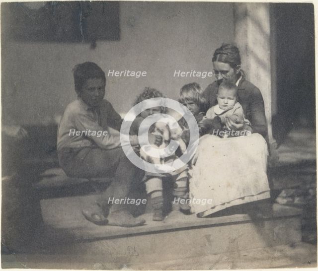 [Frances Crowell with Unidentified Boy, Katie, James, and Frances Crowell], 1890., 1890. Creator: Thomas Eakins.