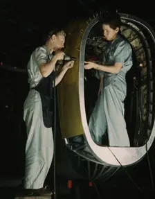 Frances Eggleston, aged 23, came from Oklahoma...Consolidated Aircraft Corp., Fort Worth, TX, 1942. Creator: Howard Hollem