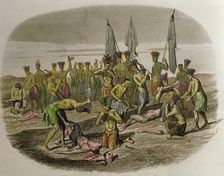 Franciscan missionaries killed, dismembered and devoured by the Carib Indians, to whom they tried…