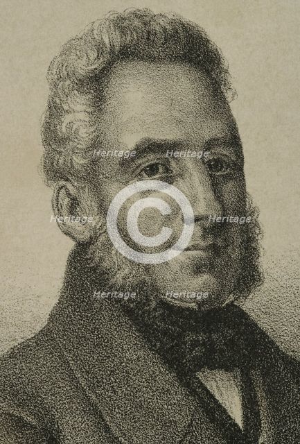 Francisco Espoz y Mina (1781-1836), Spanish military, 1868. Detail. Creator: Jose Cuevas.