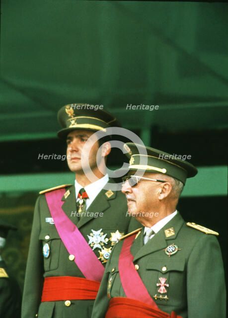 Francisco Franco together with D. Juan Carlos I, 1974.