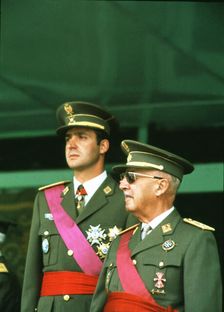 Francisco Franco together with D. Juan Carlos I, 1974