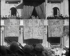 Francisco Franco Saluting Spanish Troops, 1930s. Creator: British Pathe Ltd
