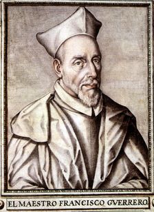Francisco Guerrero (1528-1599). Spanish composer, engraving in the book Libro de descripción de …