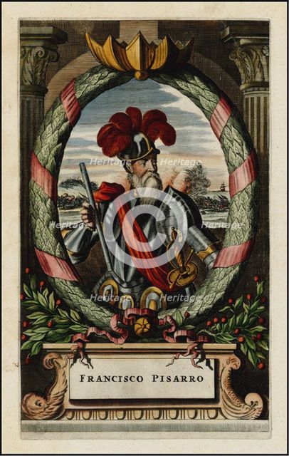 Francisco Pizarro, 1671. Artist: Ogilby, John (1600-1676)