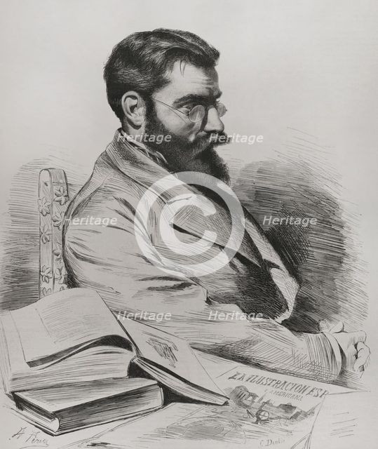 Francisco Pradilla y Ortiz (1848-1921), Spanish painter, 1878.  Creator: Alfredo Perea.