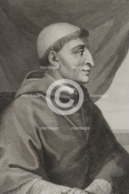 Francisco Ximénez de Cisneros, known as Cardinal Cisneros, (1436-1517), 1853.  Creator: Antonio Roca Sallent.