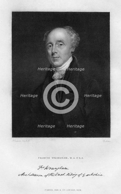Francis Wrangham (1769-1842), British classical scholar, 1829.Artist: R Hicks