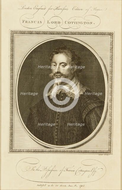 Francis Cottington, 1st Baron Cottington (1579-1652), 1780s. Creator: Goldar, Jabez (1729-1795).