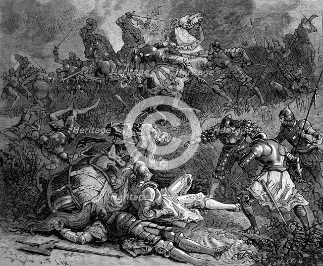 Francis I of France besieging Pavia, Italy, 28th October 1524 (1882-1884).Artist: Frederic Lix