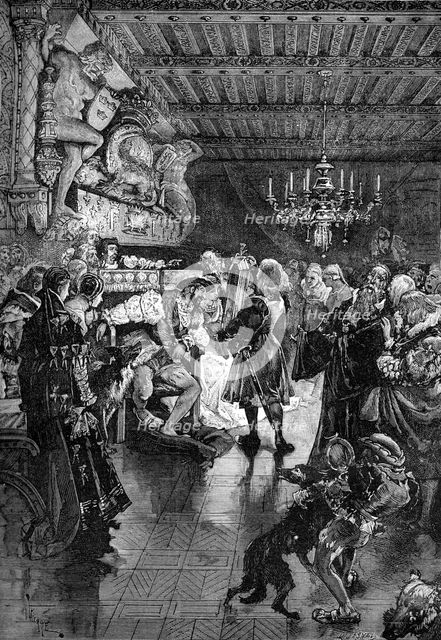 Francis I of France recives a mirror from the Venetian ambassador, 1515-1547 (1882-1884).Artist: Ruesnel