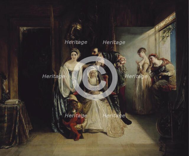 Francis I and Diane de Poitiers. Artist: Maclise, Daniel (1806-1870)