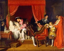 Francis I Receives the Last Breaths of Leonardo da Vinci. Artist: Ingres, Jean Auguste Dominique (1780-1867)