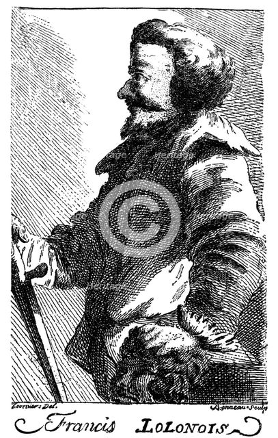 Francis Lolonois, 17th century pirate, 1741. Artist: Bonneau