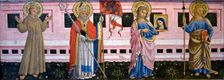 Francis of Assisi, St Herculanus, St Luke and Apostle Jacob the Elder, 1452. Creator: Bartolomeo Caporali