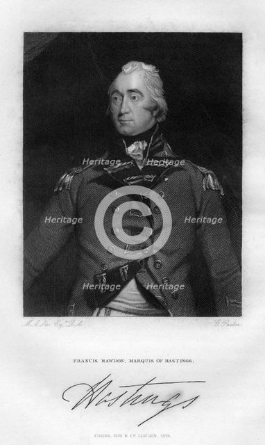 Francis Rawdon-Hastings (1754-1826), Governor-General of India, (1829).Artist: G Parker