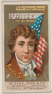 Francis Scott Key, from the series Great Americans (N76) for Duke brand cigarettes, 1888., 1888. Creator: Unknown