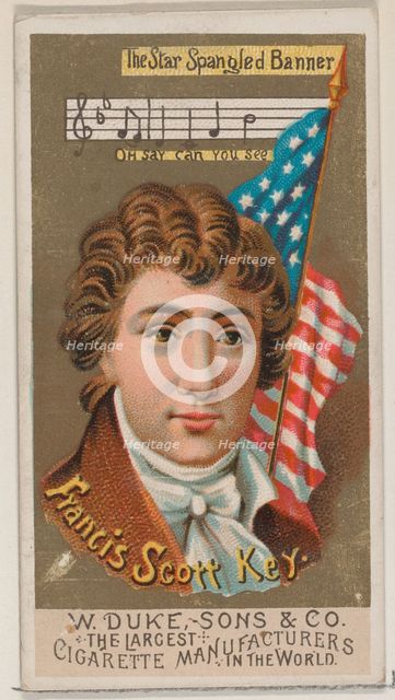 Francis Scott Key, from the series Great Americans (N76) for Duke brand cigarettes, 1888., 1888. Creator: Unknown.