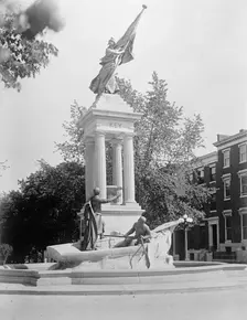 Francis Scott Key Monument in Baltimore, 1914. Creator: Harris & Ewing