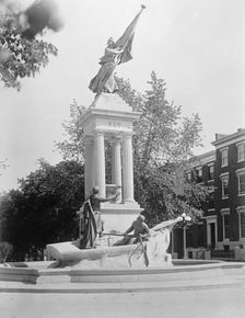 Francis Scott Key Monument in Baltimore, 1914. Creator: Harris & Ewing