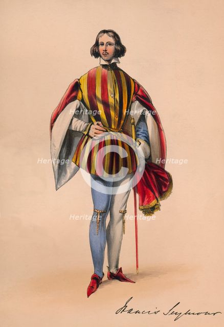 Francis Seymour in costume for Queen Victoria's Bal Costumé, May 12 1842, (1843).  Creator: John Richard Coke Smyth.