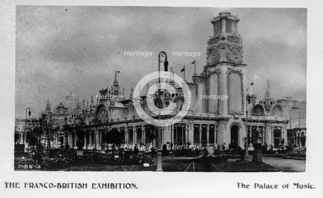Franco British Exhibition, London 1908 postcard - Palace of Music. Creator: Unknown.