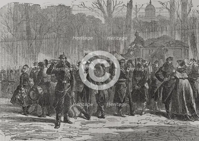 Franco-German War (1870-1871): Departure of the 10th regiment of the National Guard...France, 1871. Creator: Auguste Trichon.