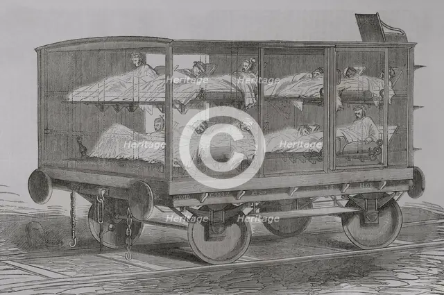 Franco-Prussian War (1870-1871): Casualty transport wagon, 1871.  Creator: Unknown.