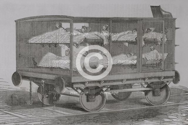 Franco-Prussian War (1870-1871): Casualty transport wagon, 1871.  Creator: Unknown.